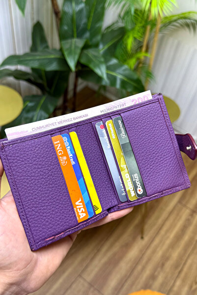 CüzCan Flora Purple Genuine Leather Women's Wallet Is Polite, Stylish and Convenient