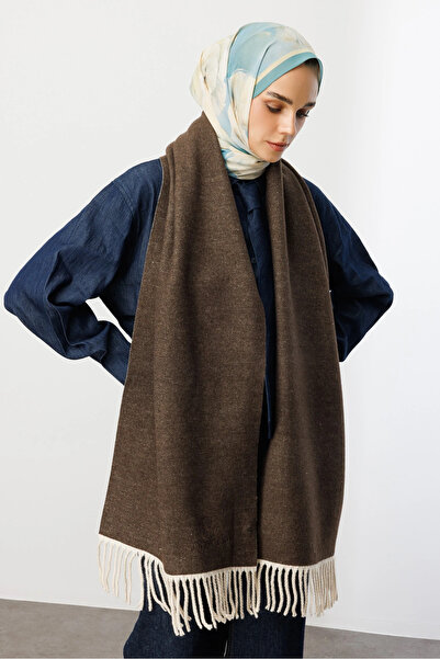 Mooncorn Double-Sided Wool Scarf Mink Latte