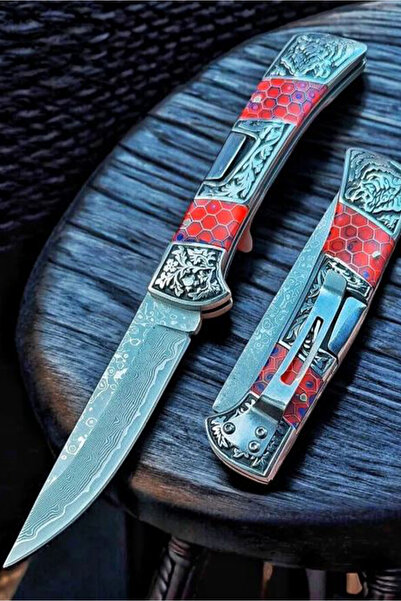 İŞTE BU Columbia Damascus İşlemeli Çakı DB-3159-A DMS 22 CM Paslanmaz Cep Kam...