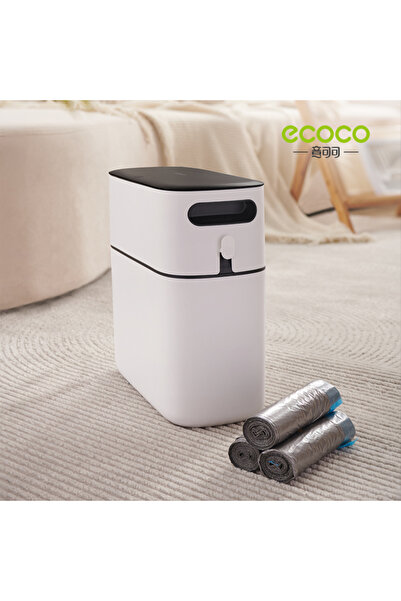Miecoco Ecoco Dar Alanlı Pres Tipi Çöp Kovası 12 lt Siyah