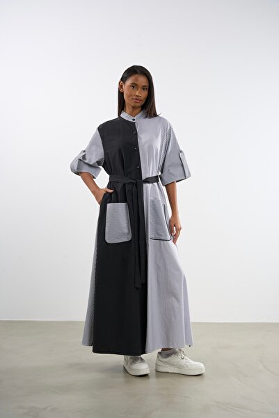 HANIQA Rochie cămașă cu curea și buzunare |   25287 |   44-50