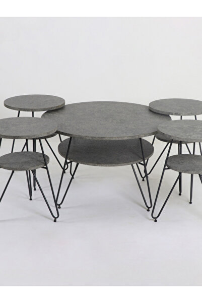 BEC13 Modern round coffee table set (5 pieces)