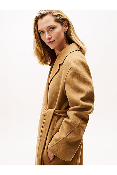 Tommy Hilfiger Double-Faced Wool Blend Belted Longline Coat