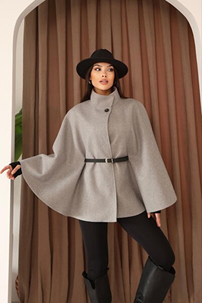 MIZUKI Judge Collar Belt Detailed Stamp Poncho