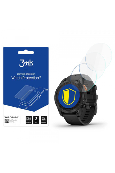 Garmin Folie Protectie 3MK FlexibleGlass pentru Fenix 7 Pro Solar, Set 3 bucati, Sticla Flexibila