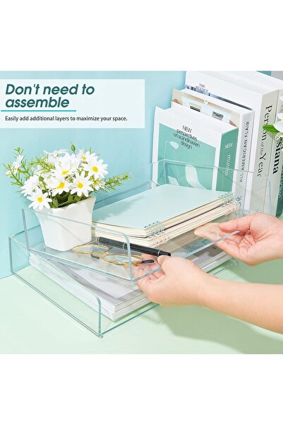BPA Acrylic Clear Stackable Letter Tray Organizer (315×222×137 mm)