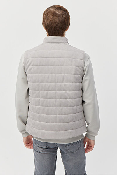 PAULMARK Men's Stand Collar Suede Vest