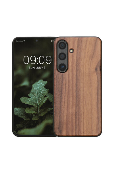 KWmobile Case for Samsung Galaxy S24, Brown, Wood, KWM000021LE001C