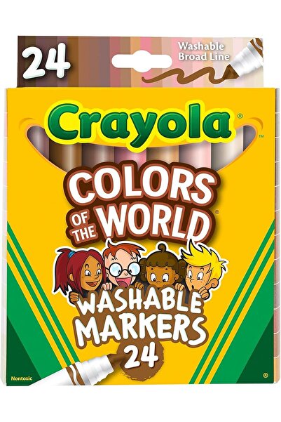 Crayola Skin Tone Washable Markers, Colors of the World, 24 Count