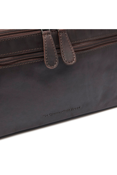 The Chesterfield Brand The Chesterfield Brand Cosmetic Bag, Made of Genuine Leather, Trevia, Dark Brown