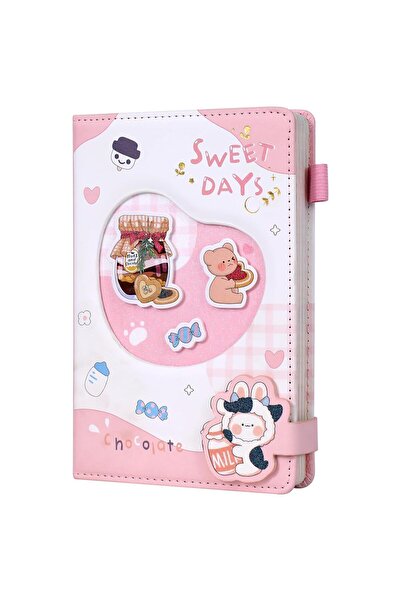 Generic ADOUNOTES Cute Kawaii PU Leather Journal with Magnetic Buckle, 224 Pages