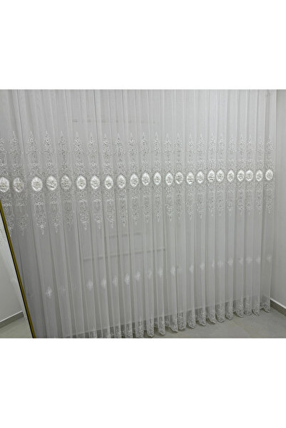 NİVEMESHOME 3158 Valeria Gold 1/2.5 Pleated Bamboo Tulle Curtain