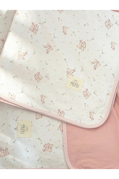 Little munu 🧸 %100 Pamuk Baskılı,Yazlık Bebek Battaniyesi – Hafif, Terletmey...