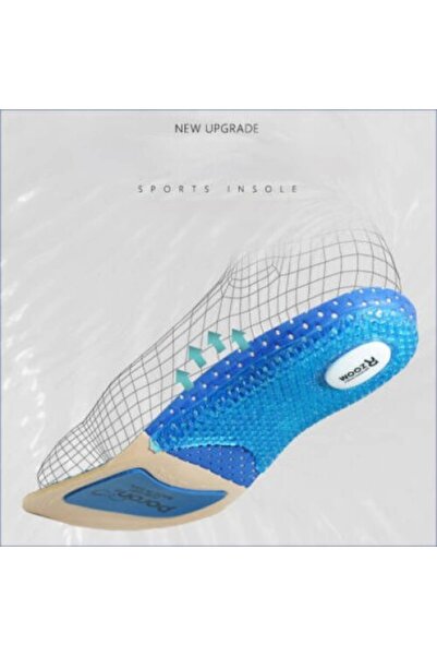 OEM Set of 2 Sport Insoles Poron Rzoom with shock-absorbing pads, blue, size 41-45