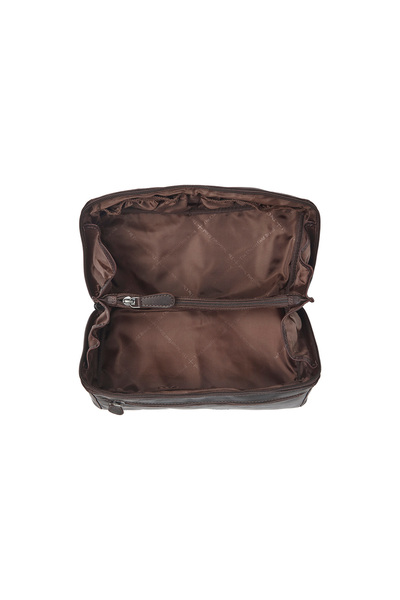 The Chesterfield Brand The Chesterfield Brand Cosmetic Bag, Made of Genuine Leather, Elmia, Dark Brown
