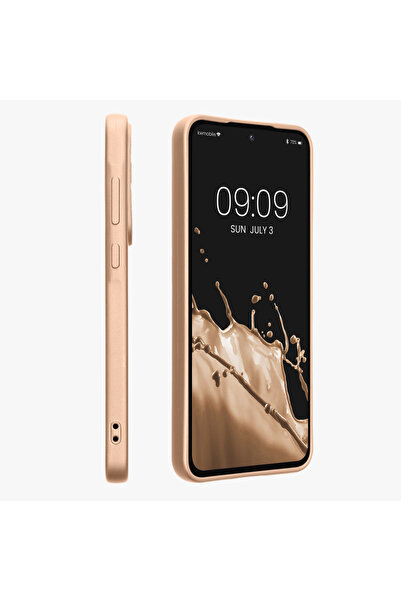 KWmobile Case for Samsung Galaxy A55, Gold, Silicone, KWM000021MI005C