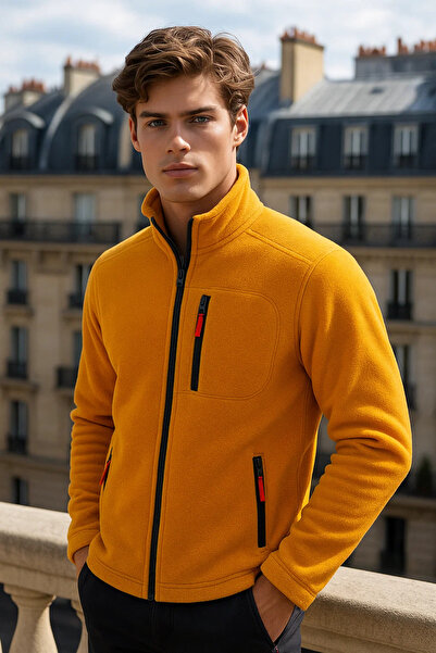 COMBİNE MİCHAİL Men's Winter Zippered Comfortable 3-Piece Sweatshirt