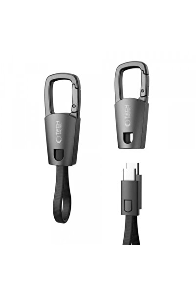 Universal USB-C Data and Charging Cable - USB-C Tech-Protect Ultraboost DNA Keychain, 60W, 0.17m, Gray