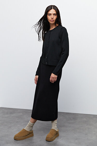 urban focus Zero Collar Wool Cardigan