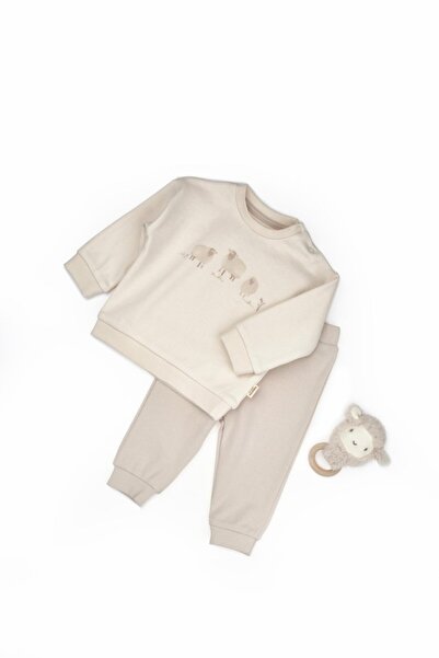 BabyCosy Organic Wear Set bluză și pantaloni cu imprimeu , Lamb, BabyCosy, 10...