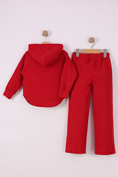 monox Girl's Glitter Drawstring F Corded Fabric Fleece Set