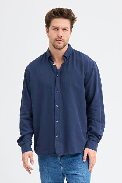 Cosplay Men's Oxford Fabric Solid Button down Collar Regular Fit Long Sleeve Shirt