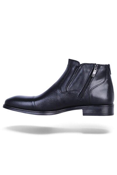 Censay 137 Μαύρες μπότες από δέρμα και γούνα Garne Zigana για άνδρες