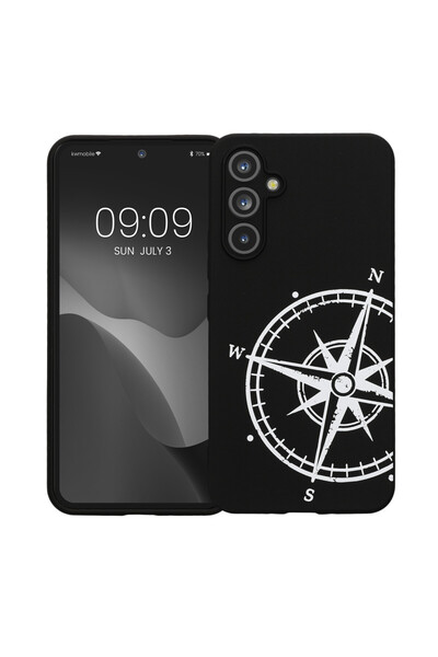 KWmobile Case for Samsung Galaxy A54 5G, Black/White, Silicone, 61246.03