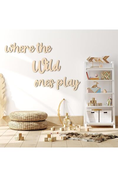 Generic Kigley 5-Piece Wooden Wall Decor 'Where The Wild Ones Play' Nursery Sign