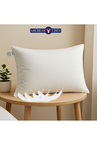 American Linen Natural Duck Down Feather Pillow – Hotel Quality Comfort, 100% Cotton Cover - White