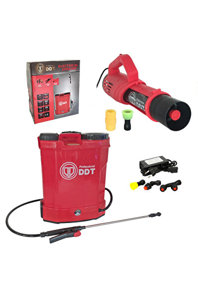 DDT Set 16L battery-powered spray pump with telescopic lance + portable elect...