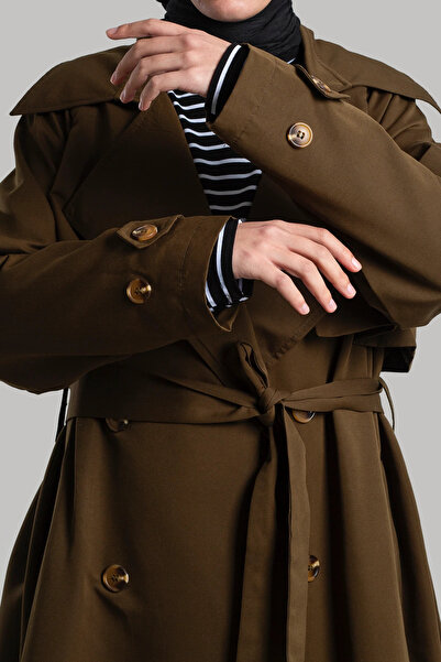 Lemaye Düğmeli Trençkot - Vintage Kahve