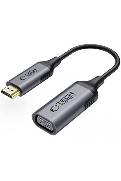 Universal Adaptor video Tech-Protect Ultraboost, VGA - HDMI, 1080P, Negru
