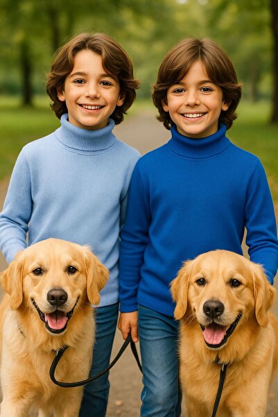 Mcr سترة قطنية طويلة الأكمام للأطفال من الجنسين قماش مجدّل KASKORSE قطعتين (B...