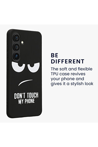 KWmobile Case for Samsung Galaxy S24 Plus, Black/White, Silicone, KWM000021QF001C