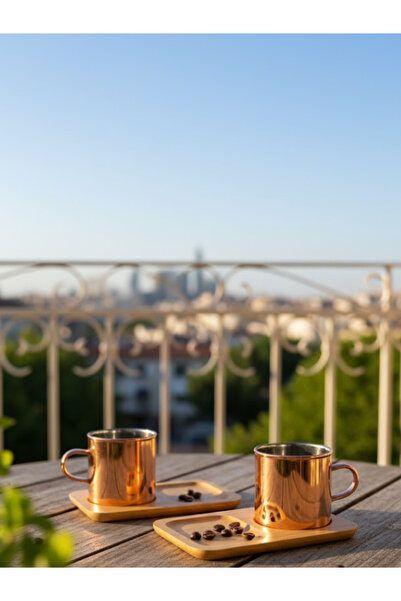 AiroBazar Set of 2 Borosilicate Glass Cups with Bamboo Coasters – Heat Resistant Clear Glass Coffee and Tea Cup