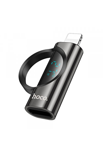 Apple Adaptor Date si Incarcare USB-C - Lightning HOCO UA32B Display, Negru