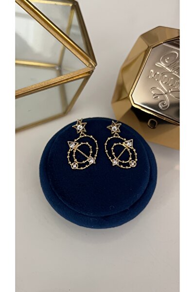 SU PERİSİ TAKI BİJUTERİ Xuping Irreversible Gold Zirconia Stone Star and Galaxy Earrings