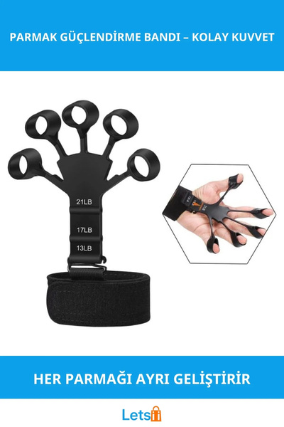 Letsii شريط مقاومة لتقوية الأصابع من السيليكون عالي الجودة
