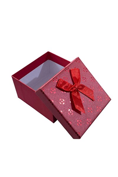 GÜZELYÜZ AVM Kırmızı Kutu Boş Hediye Kutusu Kapaklı 8,5cmx8,5cmx5,5cm