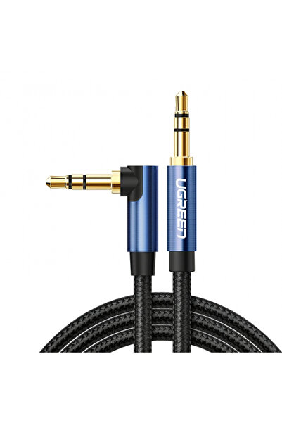 Ugreen Cablu Audio 3.5mm - 3.5mm AV112 Angled, 1m, Albastru