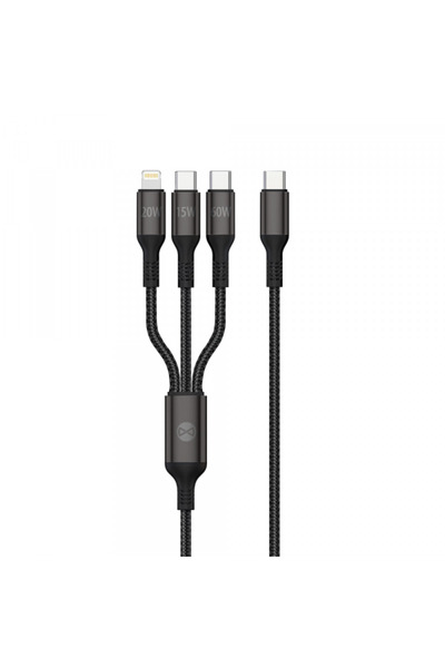 Apple Cablu Incarcare USB-A - Lightning / 2 x USB-C Forever 3in1, 60W, 1.2m, ...