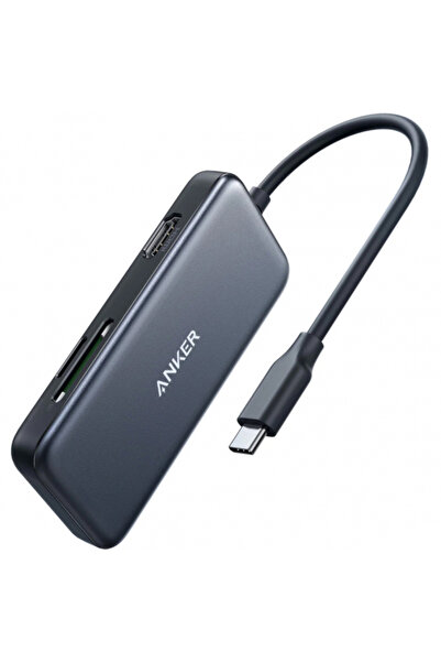 Anker Hub USB-C Anker, 2 x USB-A 3.0 - 1 x HDMI - 1 x SD - 1 x microSD, Negru A8334HA1
