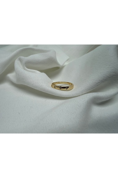 all mine Star Detailed Stone Inlaid Steel Ring