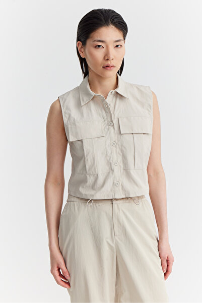 PAULMARK Γυναικείο γιλέκο με μηδενικό μανίκι με τσέπες