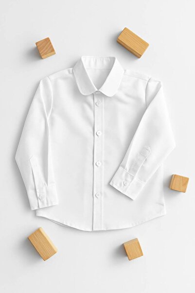 La reina petite قميص مدرسي أبيض من لارينا بتيت