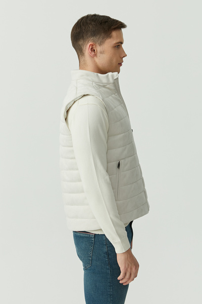 PAULMARK Men's Stand Collar Suede Vest