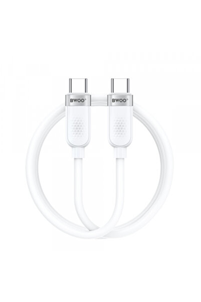 Universal Cablu Date si Incarcare USB-C - USB-C BWOO BO-X315C, 100W, 1m, Alb