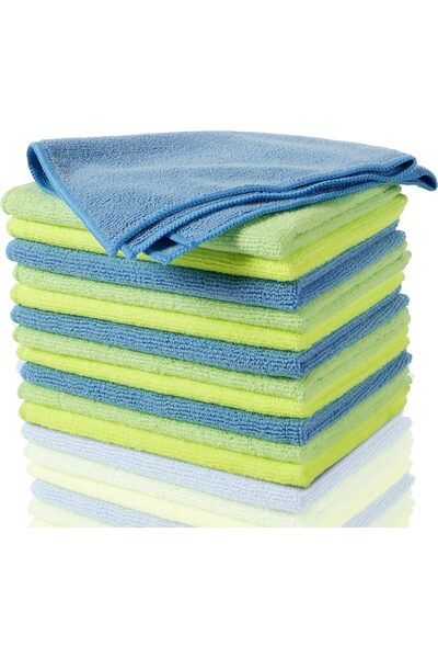 Generic Zwipes Microfiber Cleaning Cloths 735, 12-Pack, Blue and Green