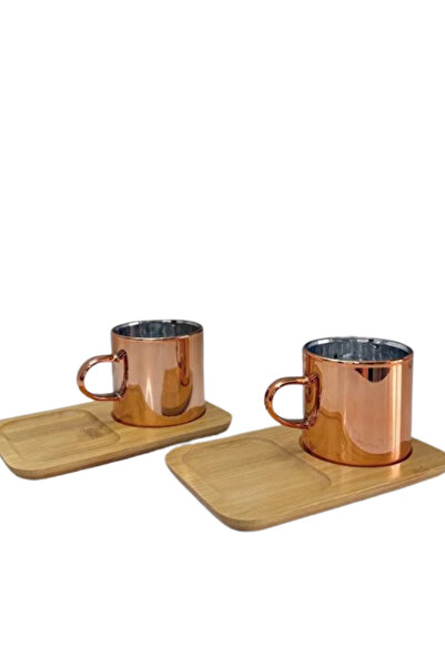 AiroBazar Set of 2 Borosilicate Glass Cups with Bamboo Coasters – Heat Resistant Clear Glass Coffee and Tea Cup